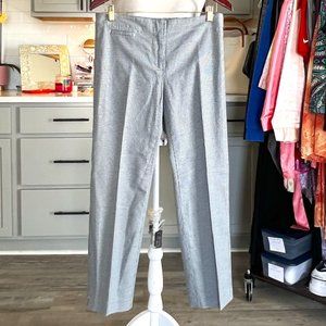 J Jill White, Black and Blue Plaid Print Pant Flat Front Lightweight Size 10